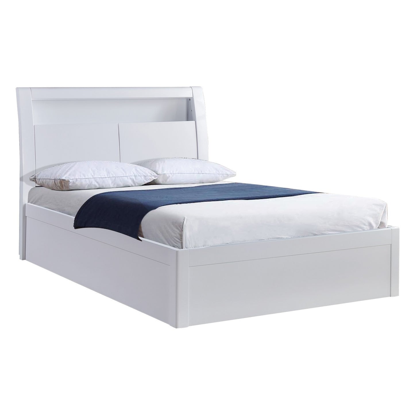 Split White Gloss Ottoman Storage Bed