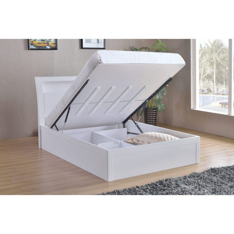 Split White Gloss Ottoman Storage Bed