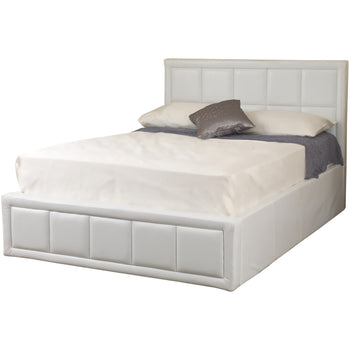 Cheryl Faux Leather Ottoman Bedstead White