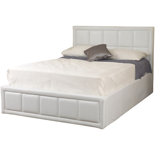 Cheryl Faux Leather Ottoman Bedstead White