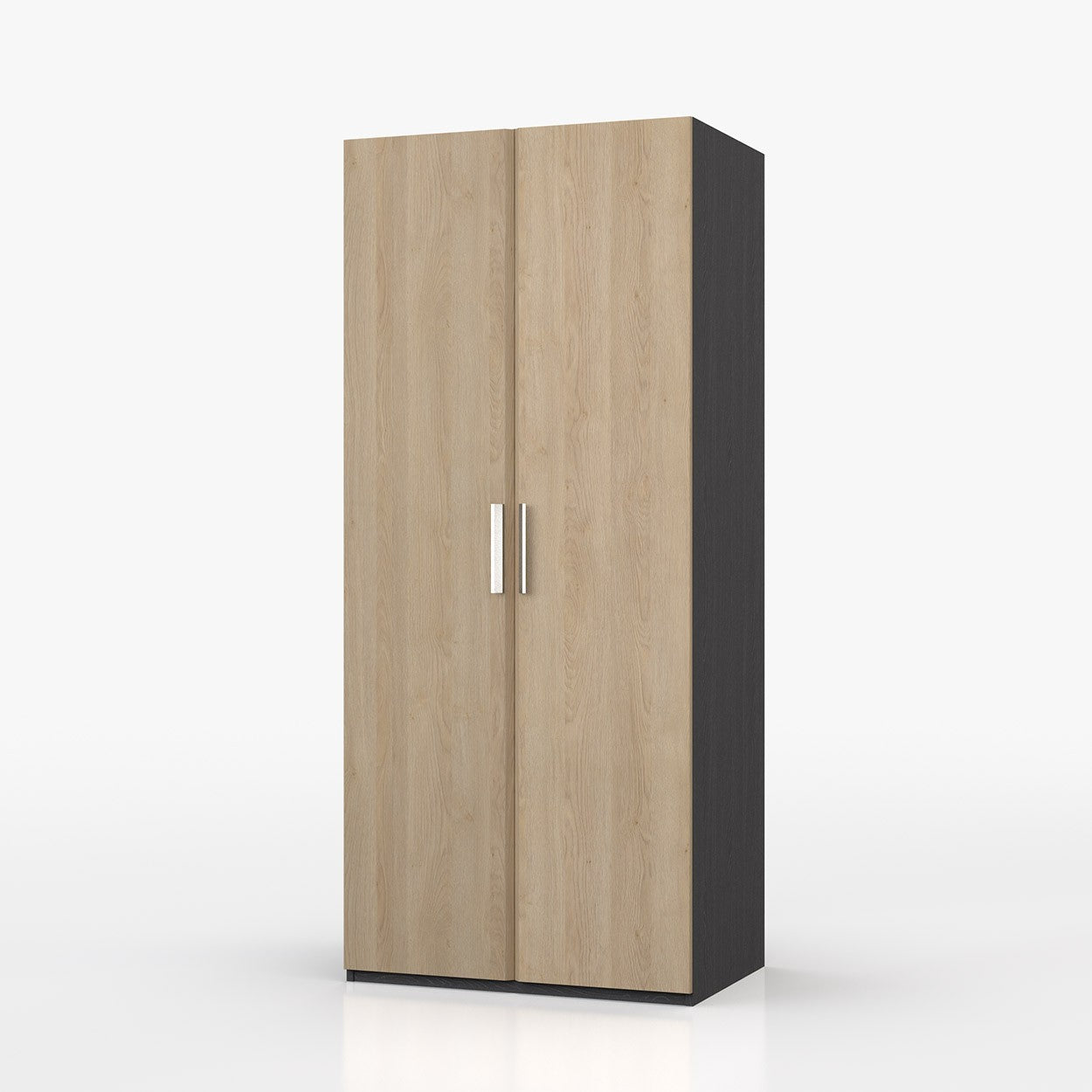 Waterfall 2 Door Wardrobe Graphite and Oak