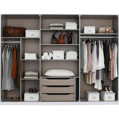 Rauch Bellezza Wardrobe White Gloss with Silk Grey