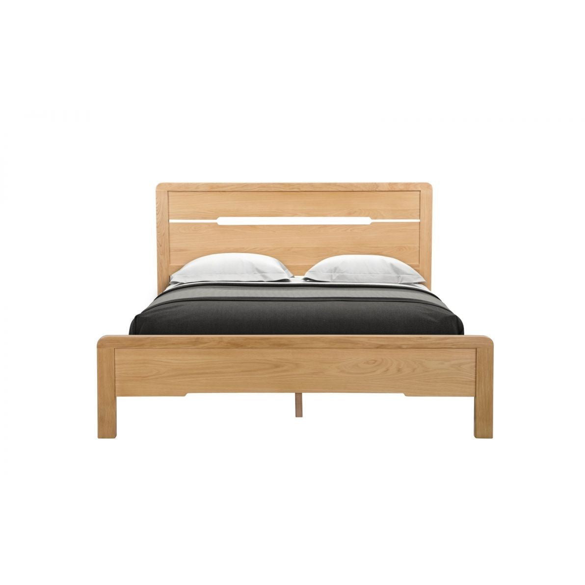 CURVE DOUBLE OAK BED