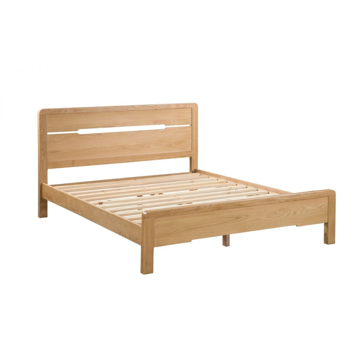 CURVE DOUBLE OAK BED