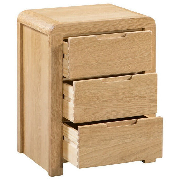 CURVE 3 DRAWER BEDSIDE