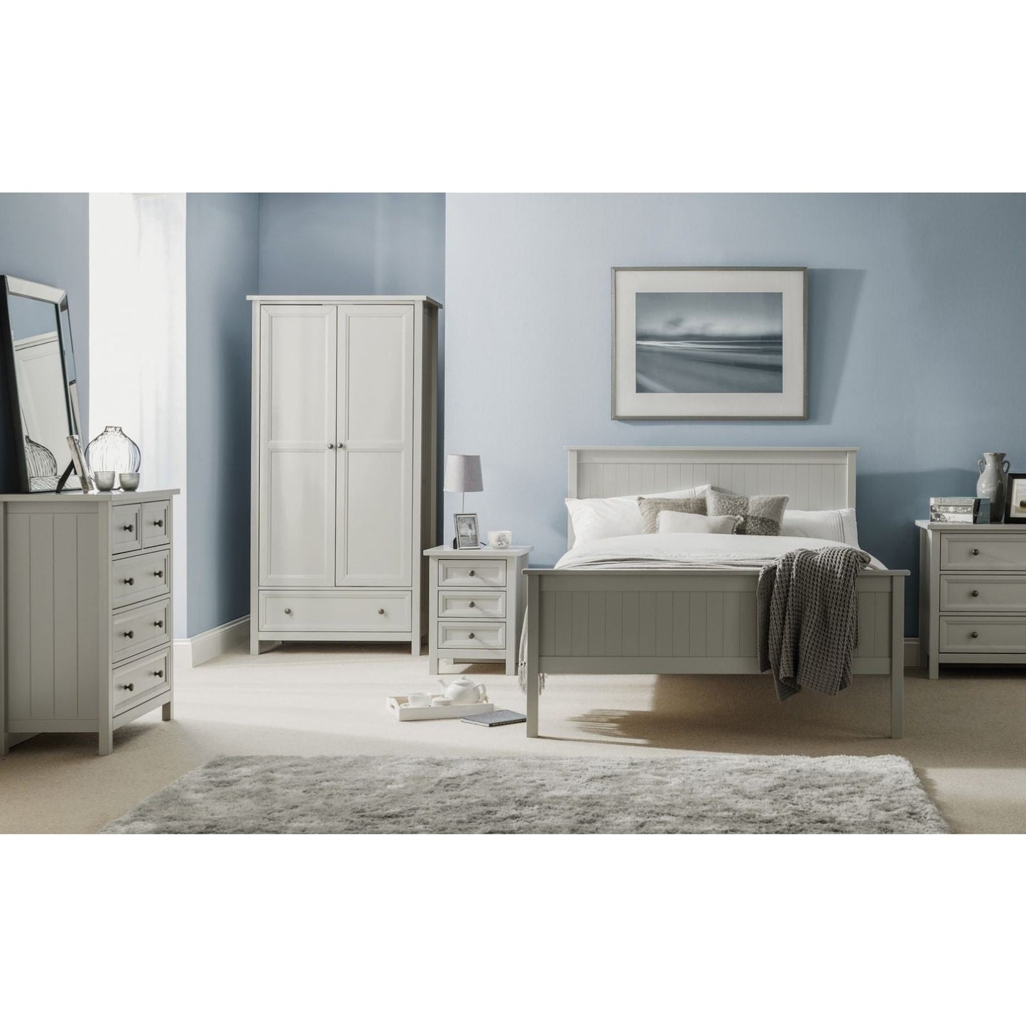 MAINE 3 DRAWER BEDSIDE - DOVE GREY