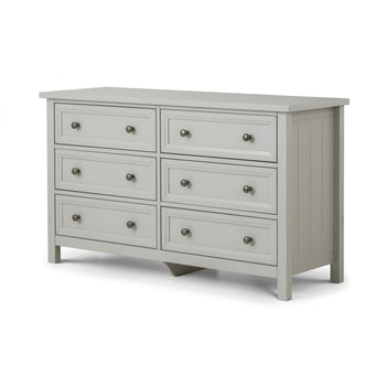 MAINE 6 DRAWER WIDE CHEST - DOVE GREY