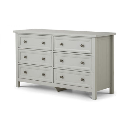 MAINE 6 DRAWER WIDE CHEST - DOVE GREY