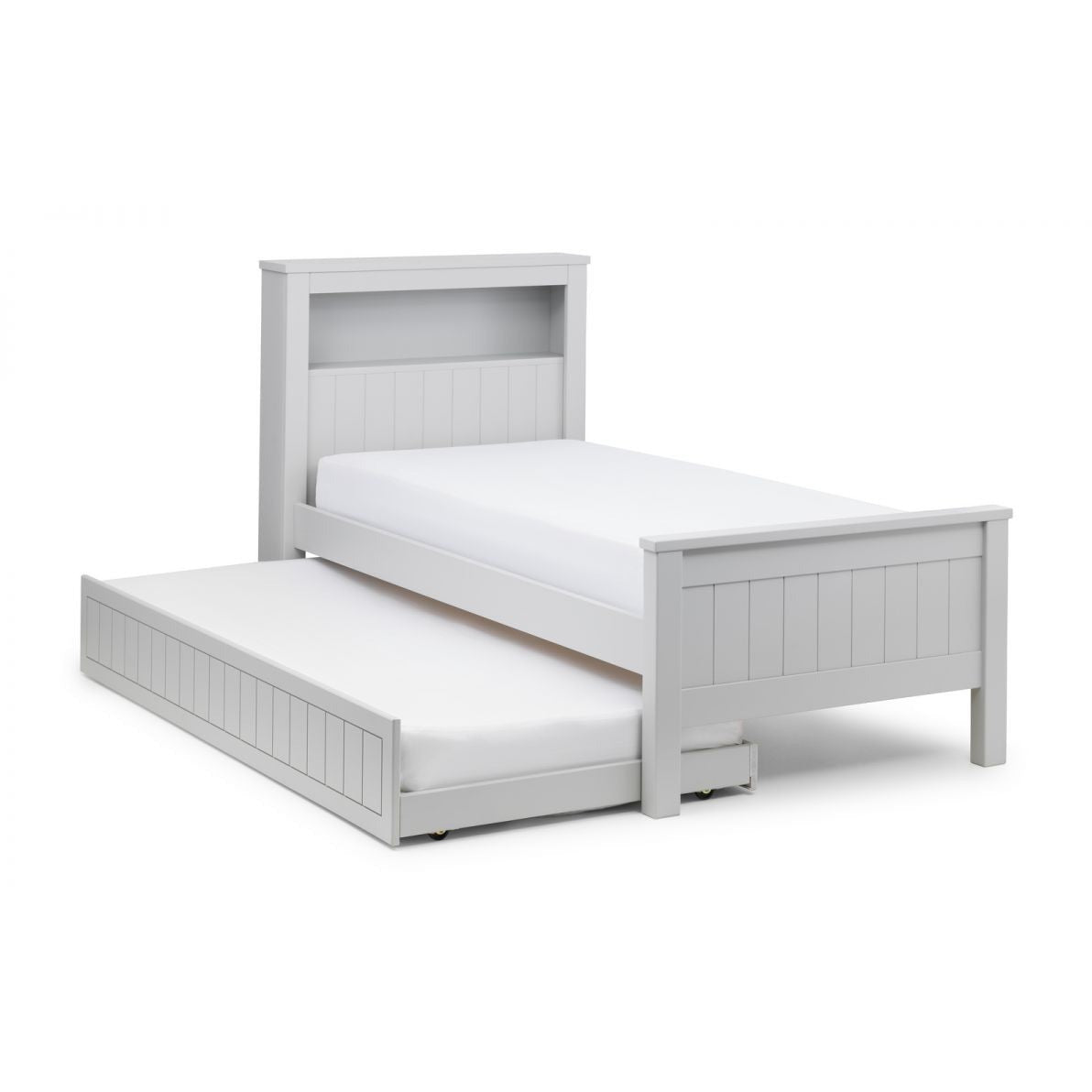 MAINE BOOKCASE BED 90CM - DOVE GREY