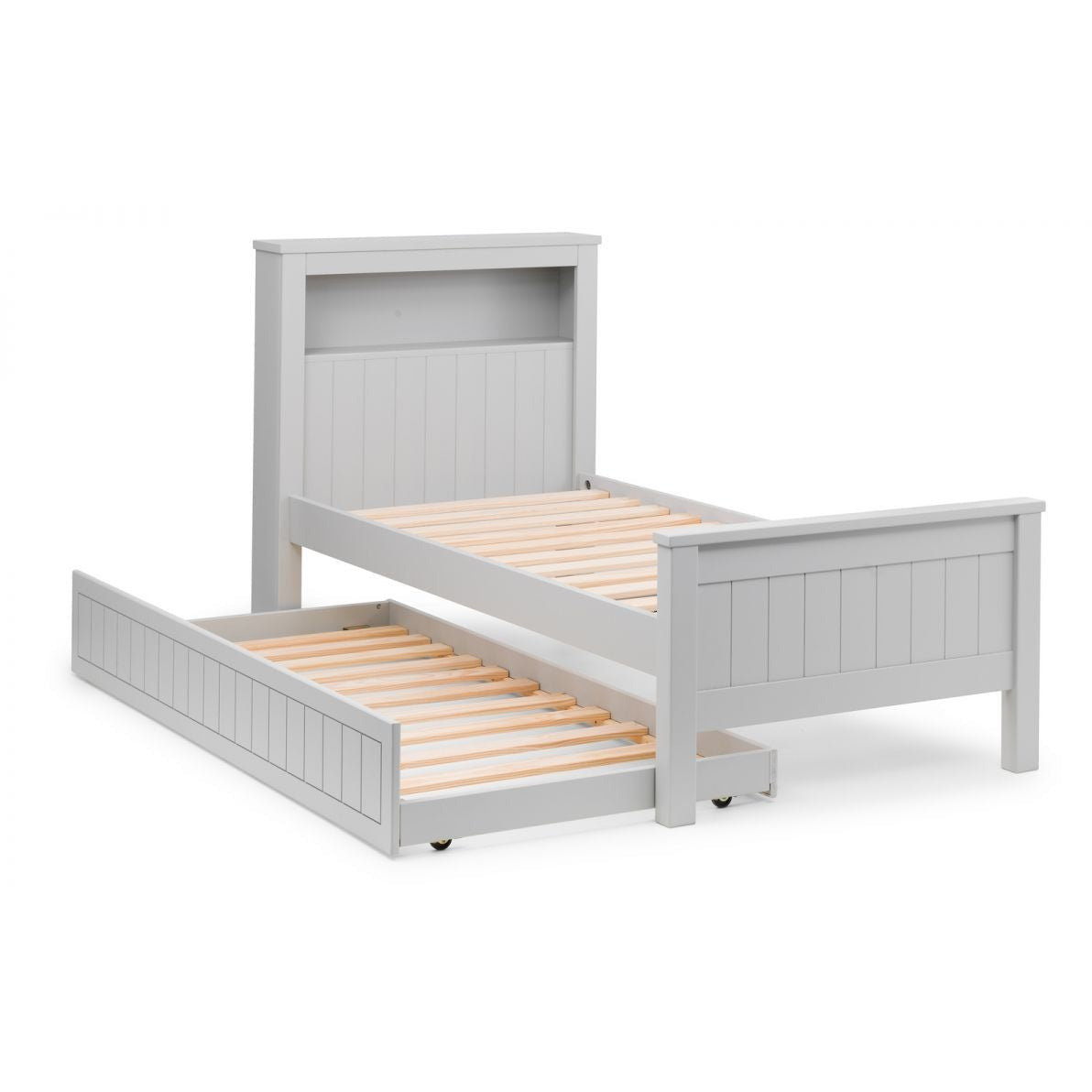 MAINE BOOKCASE BED 90CM - DOVE GREY