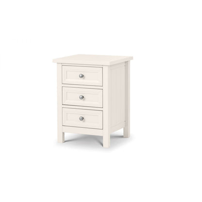MAINE 3 DRAWER BEDSIDE - WHITE