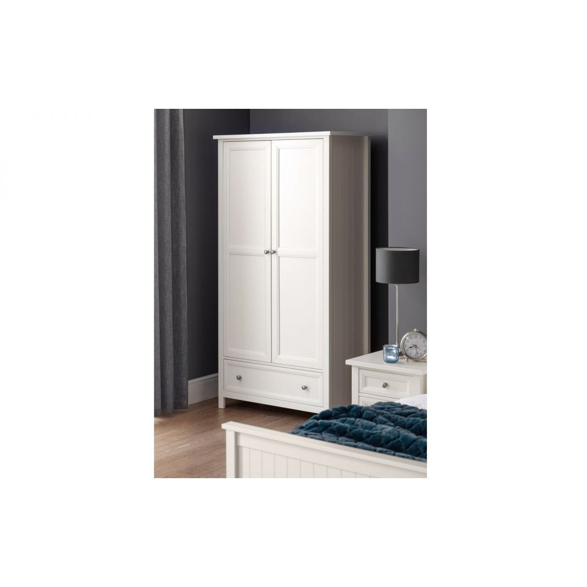 MAINE 2 DOOR COMBINATION WARDROBE - white