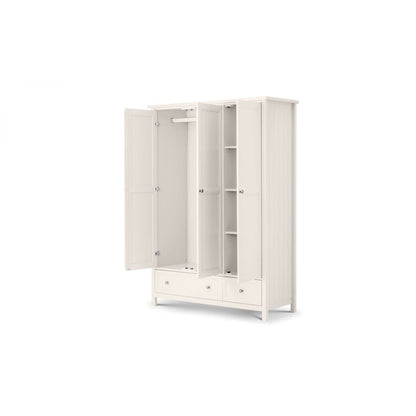 MAINE 3 DOOR COMBINATION WARDROBE - White