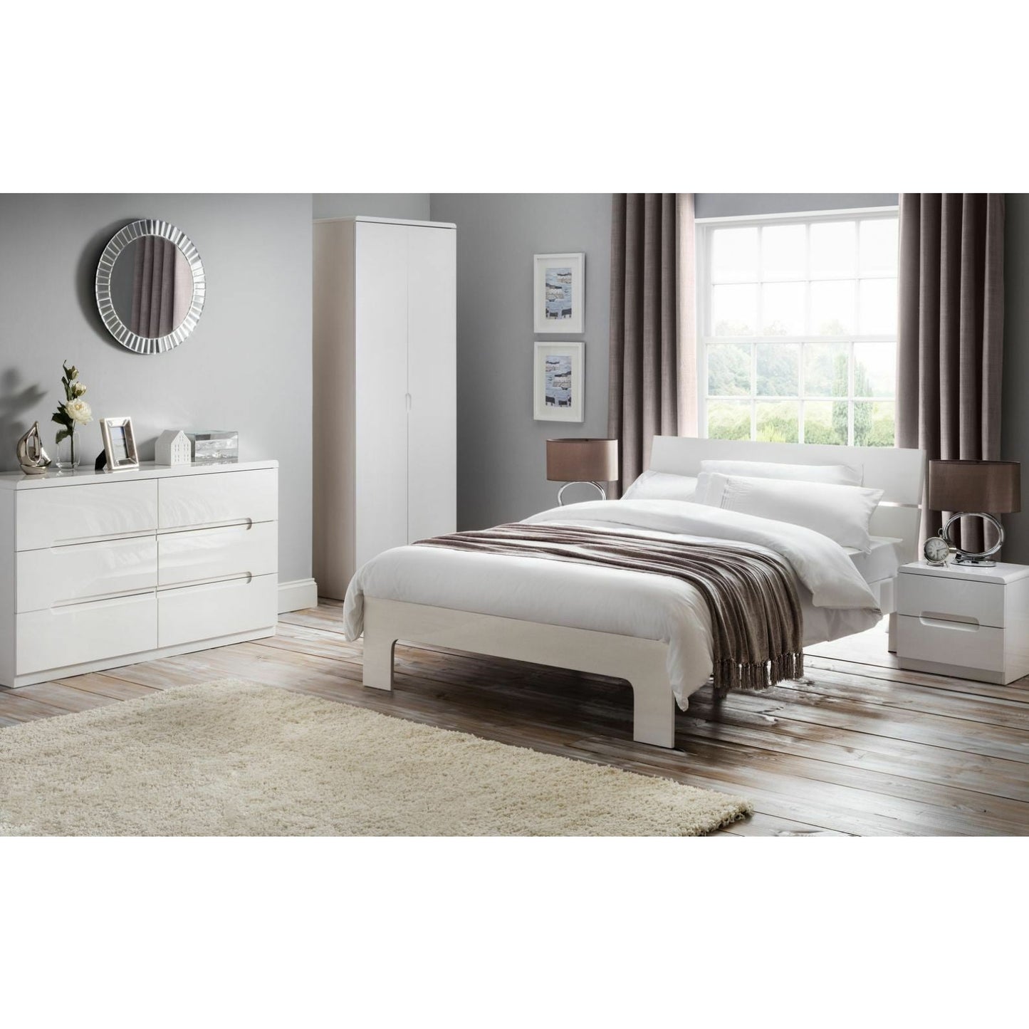 MANHATTAN 2 DRAWER BEDSIDE - WHITE