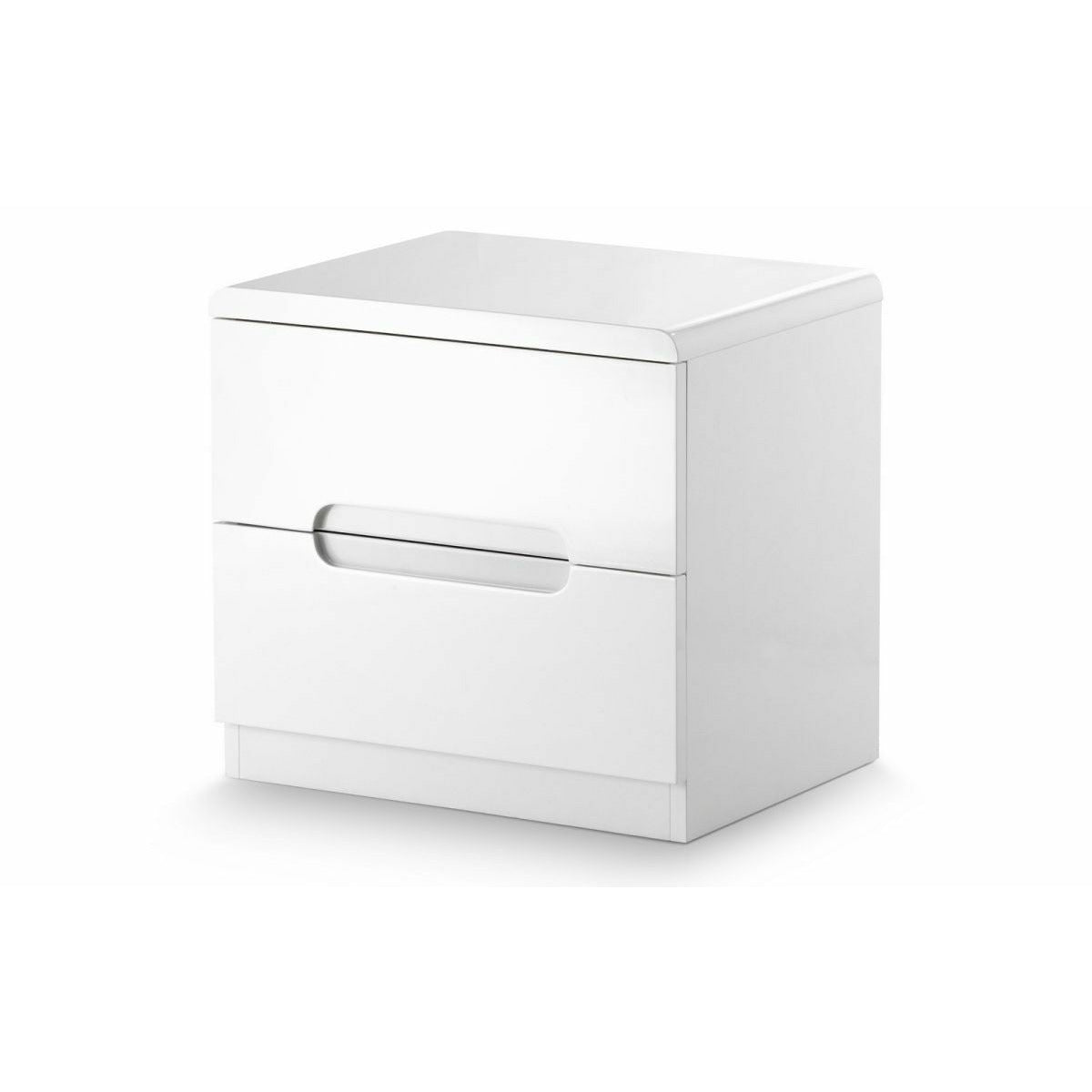 MANHATTAN 2 DRAWER BEDSIDE - WHITE