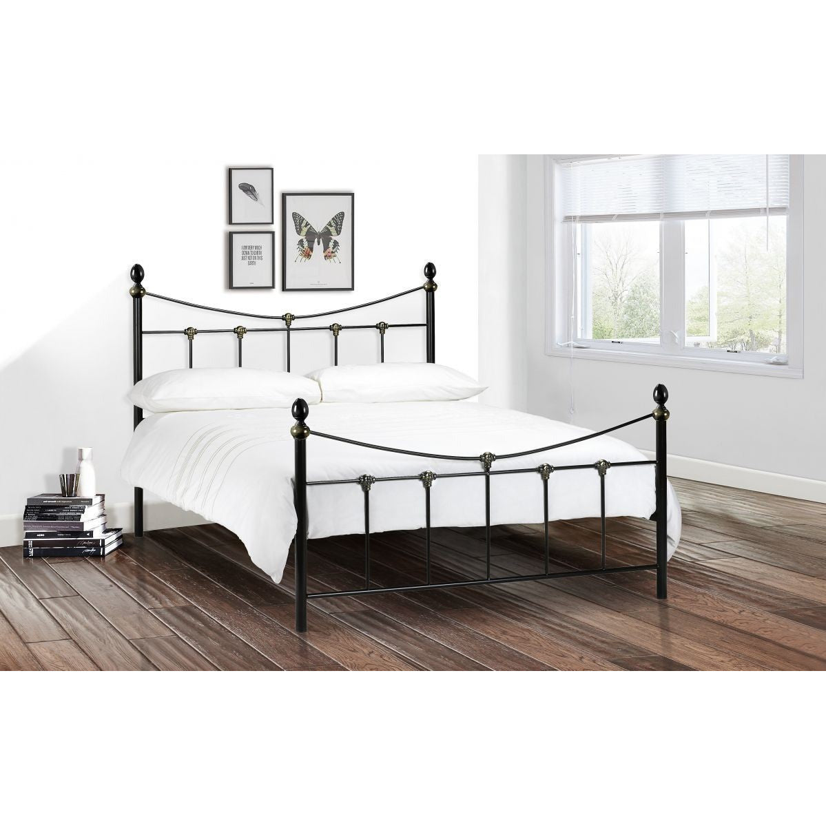 REBECCA BED 135CM BLACK-GOLD