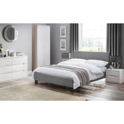 RIALTO LIGHT GREY LINEN BED 90CM
