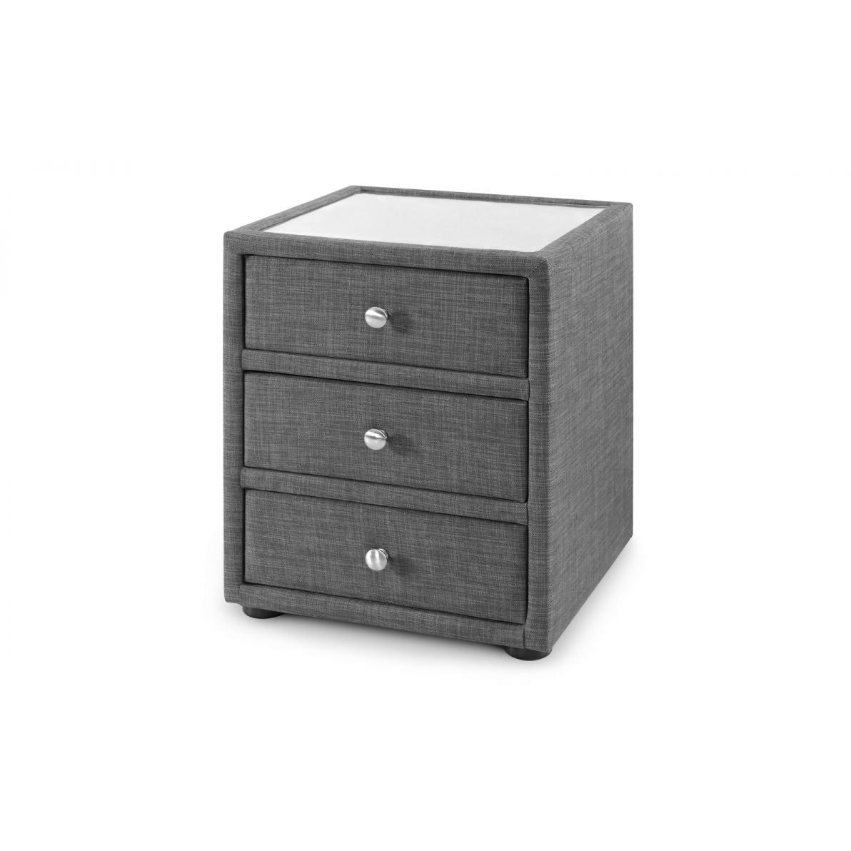 SORRENTO 3 DRAWER BEDSIDE SLATE LINEN