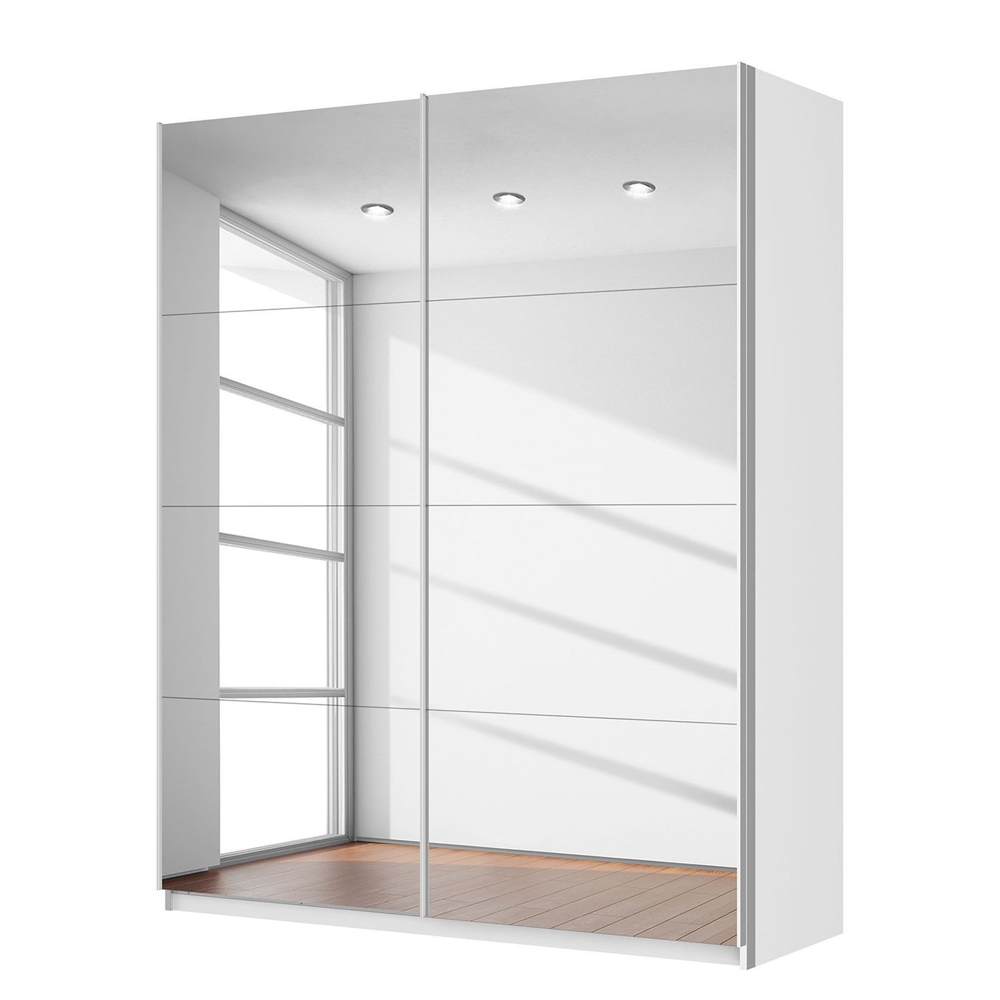 Rauch Beluga 2 Sliding Door Wardrobe 181cm Front Full Mirror Decor