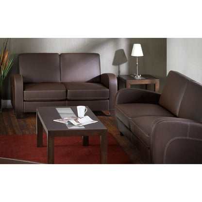 VIVO FOLD OUT SOFA BED CHESTNUT FAUX LEATHER