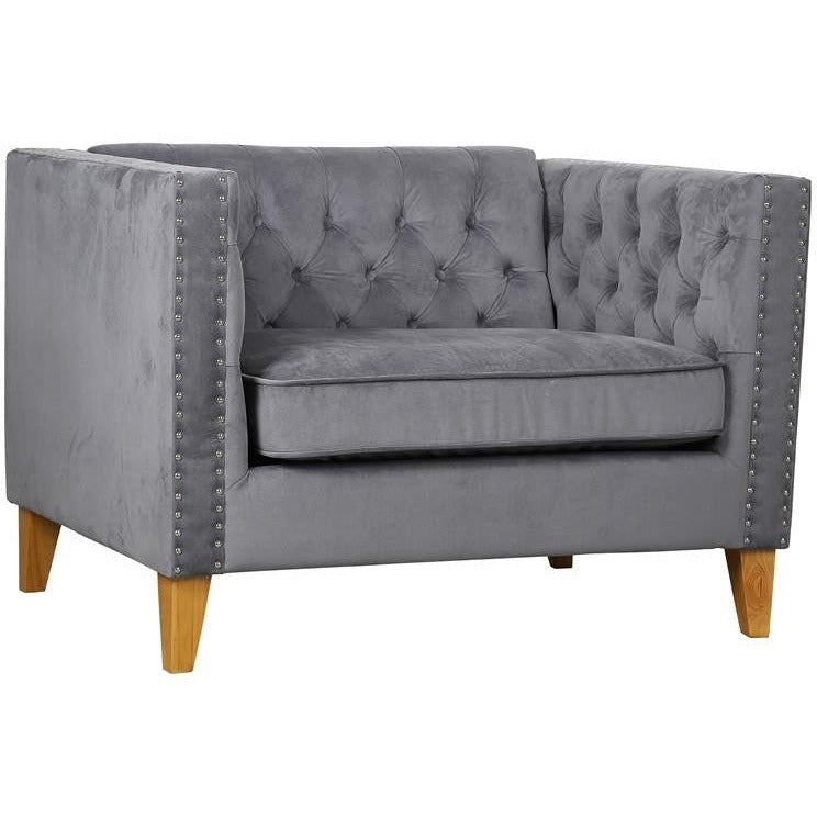Florence Snuggle Chair Grey Velvet