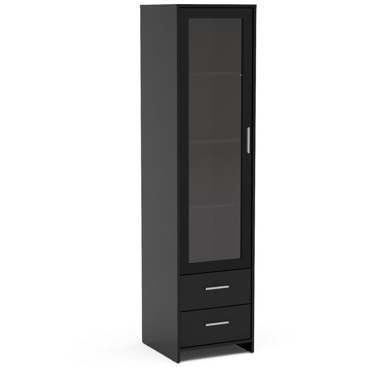 Edgeware Glass Door Cabinet - Black