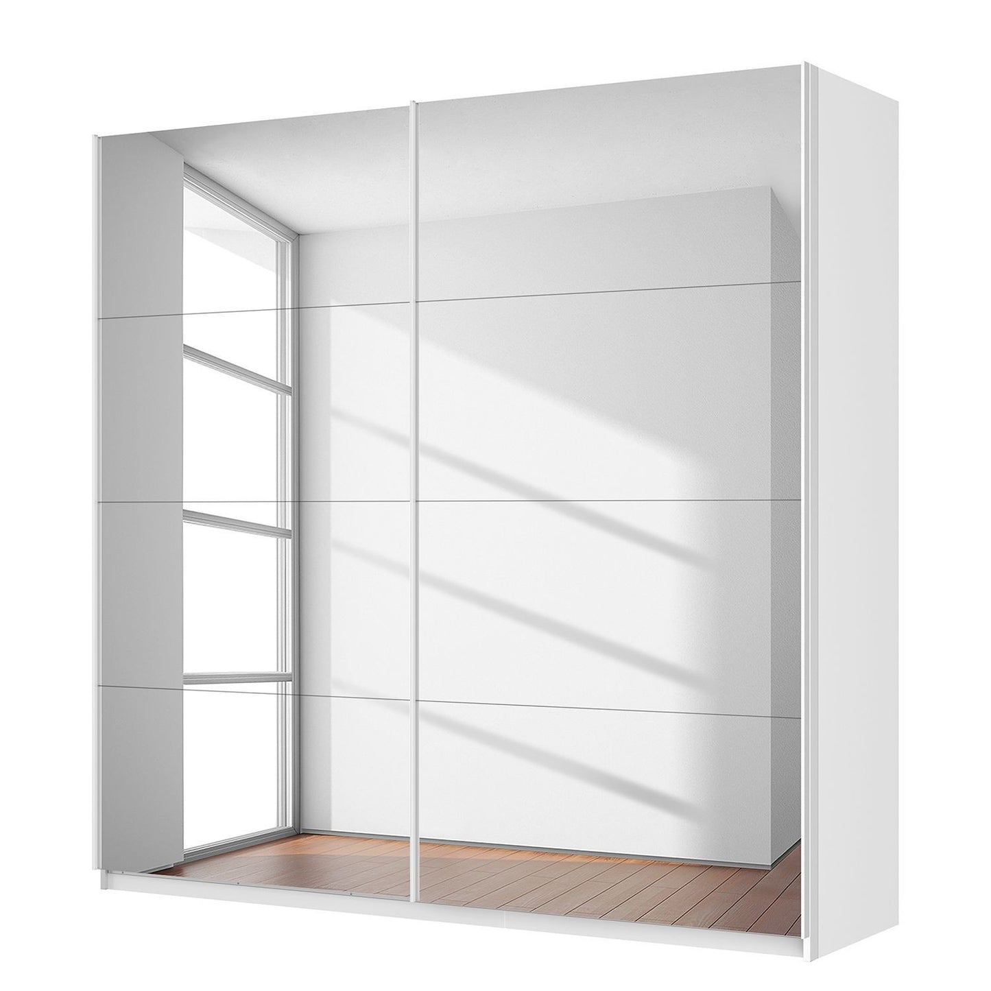 Rauch Quadra 2 Sliding Door Wardrobe 181cm Front Full Mirror Decor