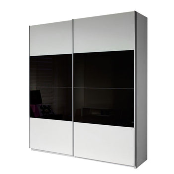 Rauch Quadra Half White and Half Black Glass Sliding Door Wardrobe 181cm