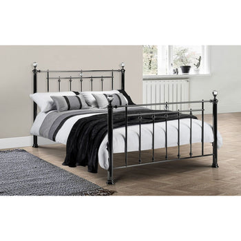 MARQUIS BLACK NICKEL & CRYSTAL BED 135CM