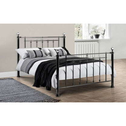 MARQUIS BLACK NICKEL & CRYSTAL BED 135CM