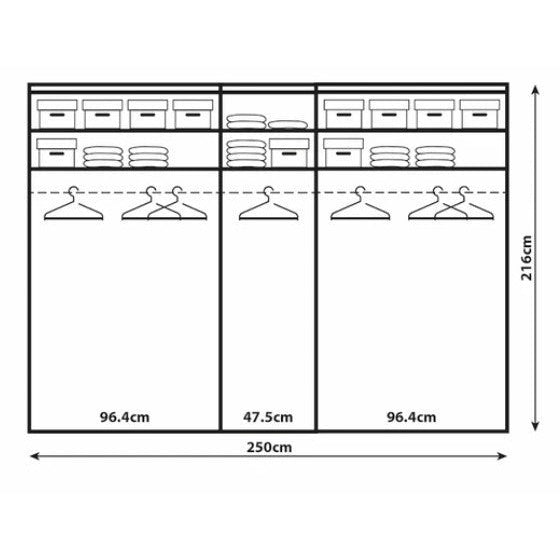 Wiemann Bern 5 Door Centre  Mirror Wardrobe