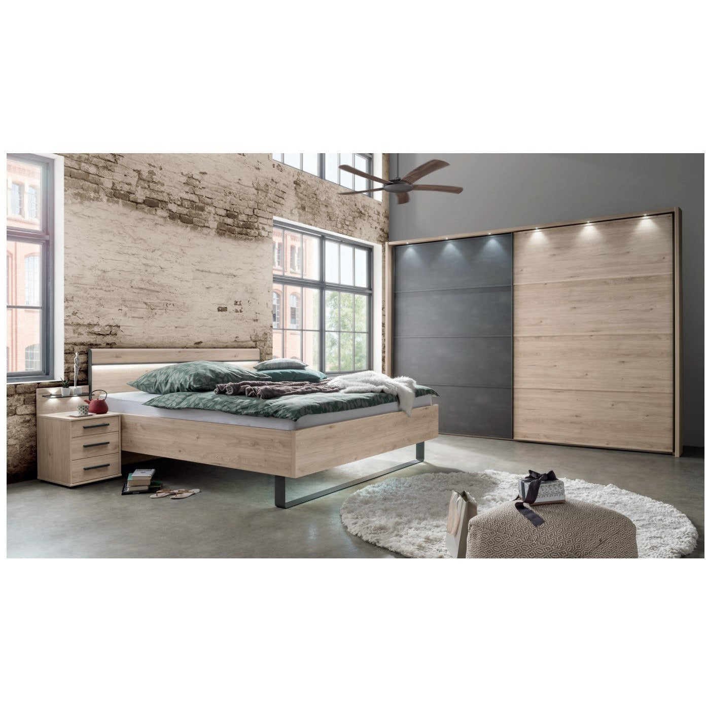 Wiemann Brussels 2 Door Sliding Wardrobe in Holm Oak
