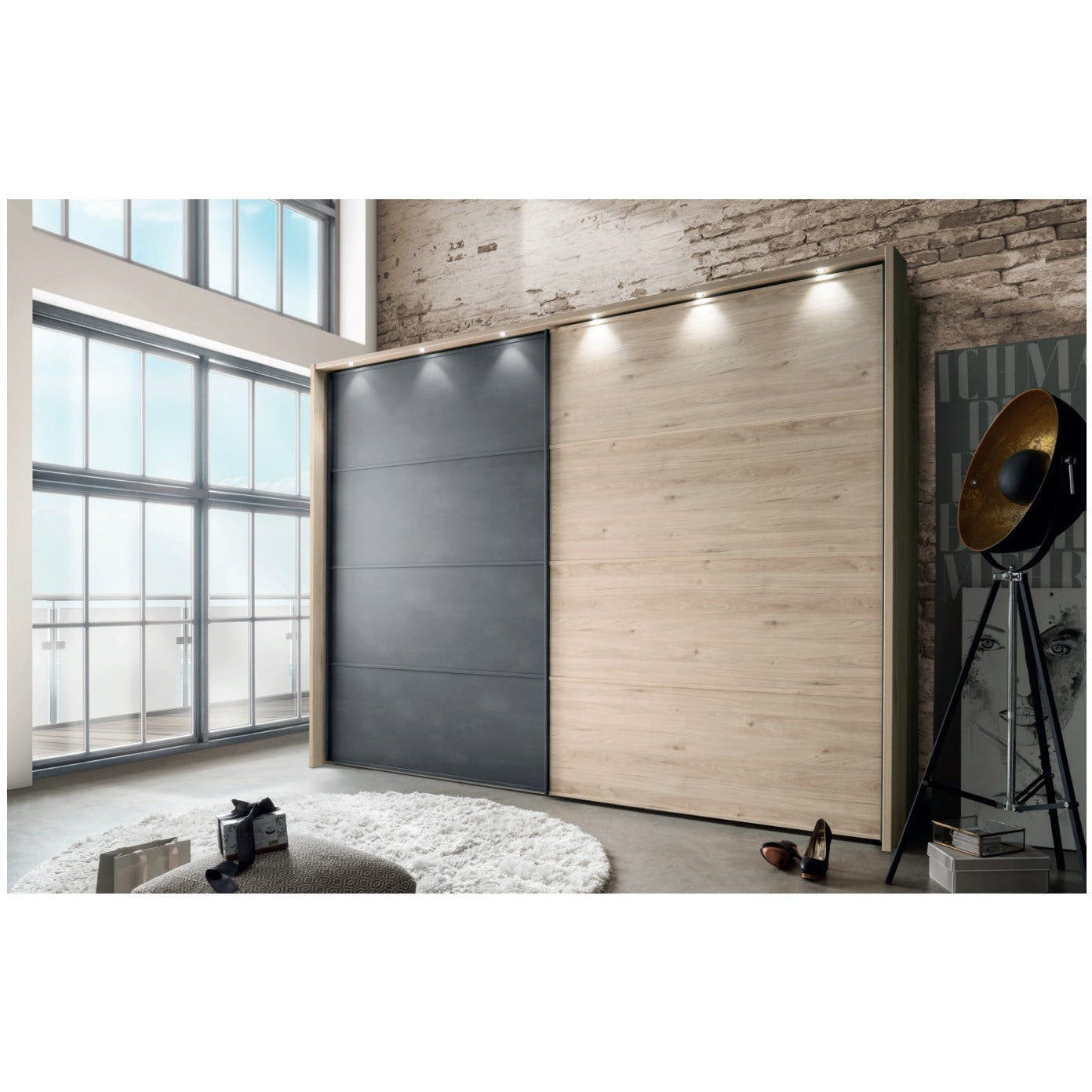 Wiemann Brussels 2 Door Sliding Wardrobe in Holm Oak
