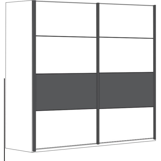 Wiemann Brussels 2 Door Sliding Wardrobe in Holm Oak With Stripe Slate