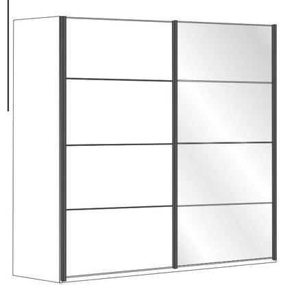 Wiemann Brussels 2 Door Sliding Wardrobe with Right Door Crystal Mirror