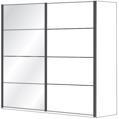 Wiemann Brussels 2 Door Sliding Wardrobe with Left Door Crystal Mirror