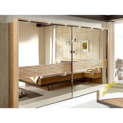 Wiemann Wega 2 Door Mirror Sliding Wardrobe in Oak