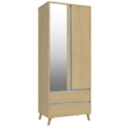 Tamar 2 Door Combi Wardrobe With Mirror