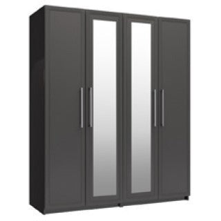 Isla 4 Door Wardrobe With 2 Mirrors Door