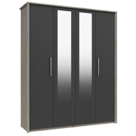 Arundel Tall 4 Door Wardrobe With 2 Mirrors Door