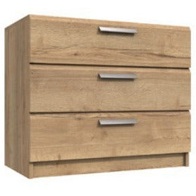 Waterfall 3 Drawer Chest Of Drawers Natural Rustic Oak