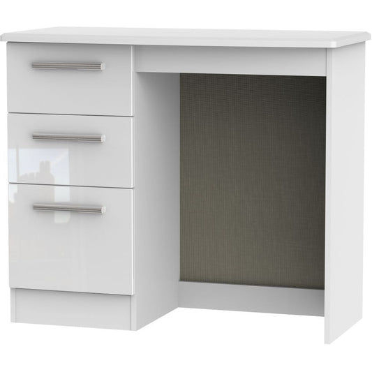 Knightsbridge High Gloss White 3 Drawer Dressing Table