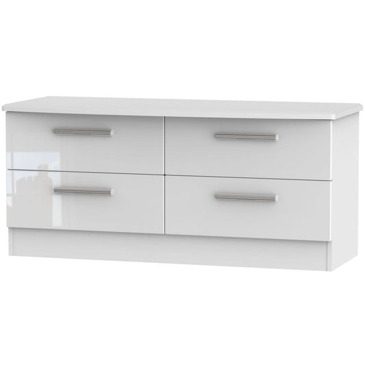 Knightsbridge High Gloss White 4 Drawer Bed Box