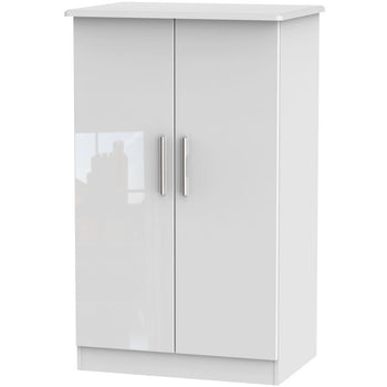 Knightsbridge High Gloss White Midi Wardrobe