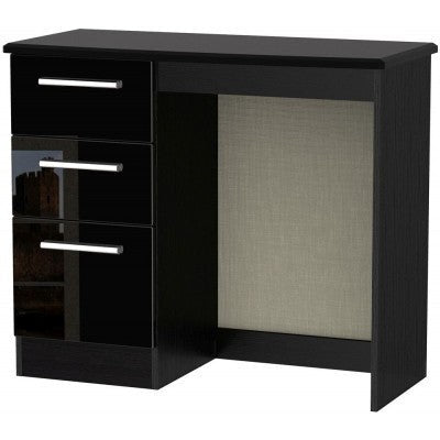 Knightsbridge High Gloss Black 3 Drawer Dressing Table