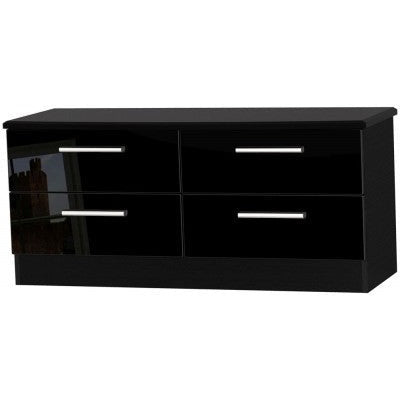 Knightsbridge High Gloss Black 4 Drawer Bed Box