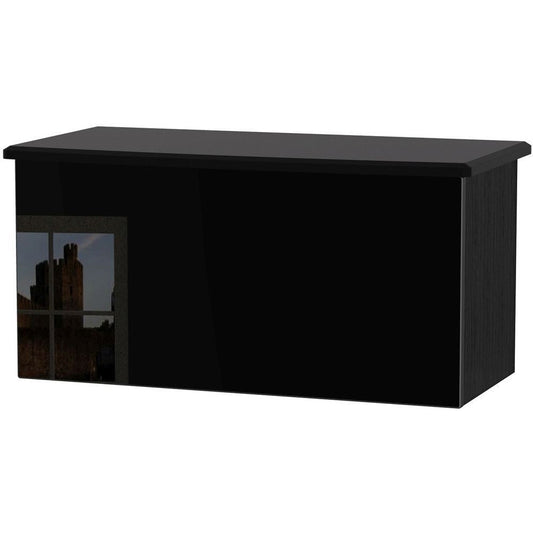 Knightsbridge High Gloss Black Blanket Box