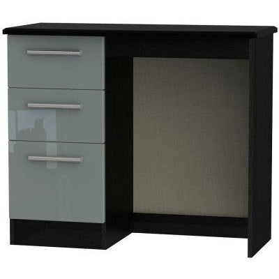 Knightsbridge High Gloss Grey and Black 3 Drawer Dressing Table