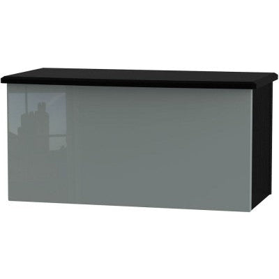 Knightsbridge High Gloss Grey and Black Blanket Box