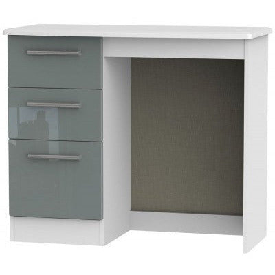 Knightsbridge High Gloss Grey and White 3 Drawer Dressing Table